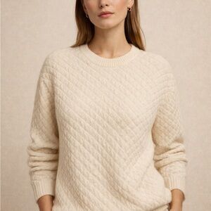 Elegant Cream Cable Knit Sweater